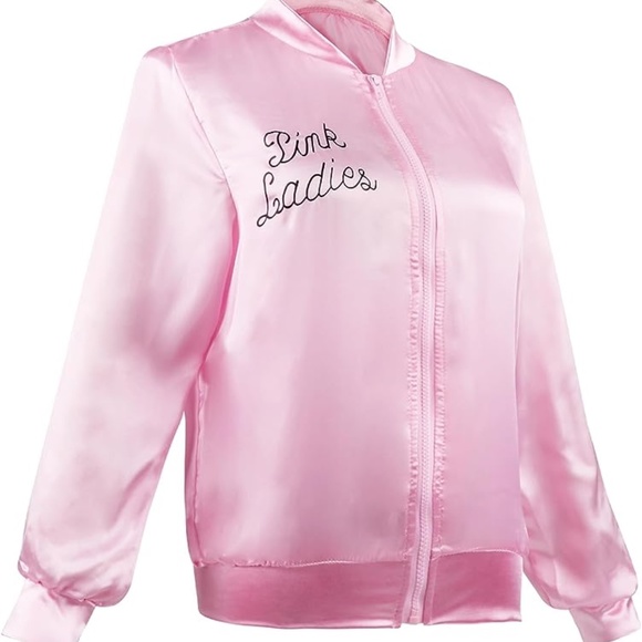 Other 195s Pink Lady Jacket Grease Halloween Costumes For Women Satin